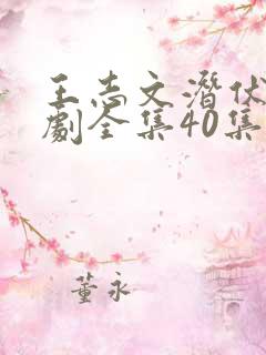 王志文潜伏电视剧全集40集免费观看下载