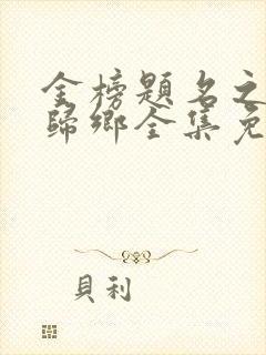 金榜题名之状元归乡全集免费