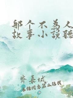 那个不为人知的故事小说听书