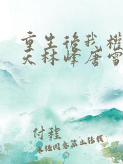 重生后我权势滔天林峰唐雪颜