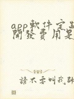 app软件定制开发费用是多少