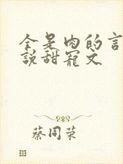 全是肉的言情小说甜宠文