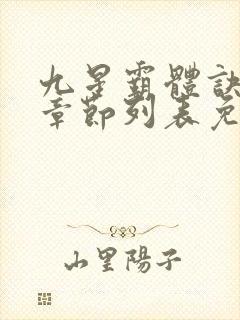 九星霸体诀最新章节列表免费阅读