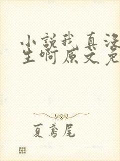 小说我真没想重生啊原文免费阅读