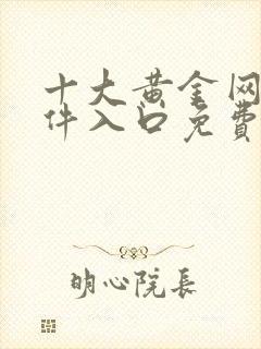 十大黄金网站软件入口免费