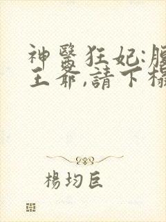 神医狂妃:腹黑王爷,请下榻 小说