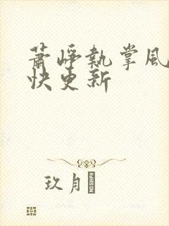 萧峥执掌风云最快更新