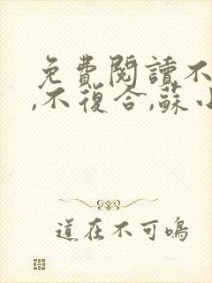 免费阅读不原谅,不复合,苏小姐独美