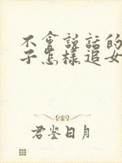 不会说话的男孩子怎样追女孩子了