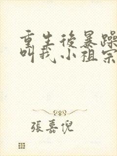 重生后暴躁大佬叫我小祖宗小说免费阅读