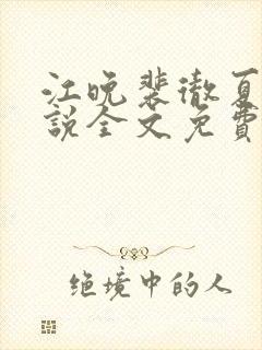 江晚裴彻夏瑶小说全文免费阅读