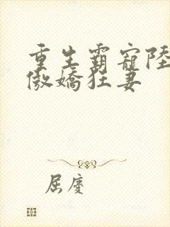 重生霸宠陆爷的傲娇狂妻