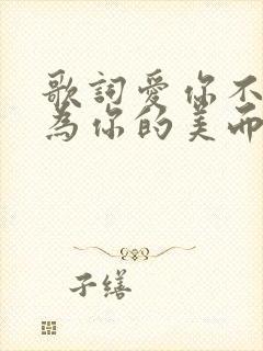 歌词爱你不是因为你的美而已