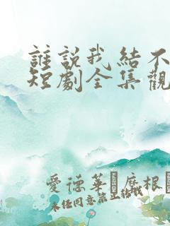 谁说我结不了婚短剧全集观看免费