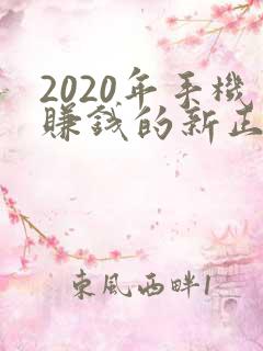 2020年手机赚钱的新正规平台