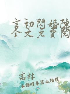 言初闪婚陈俊翔全文免费阅读