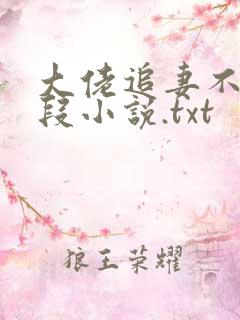 大佬追妻不择手段小说.txt