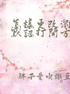 怎样更改浏览器默认打开方式