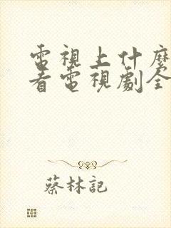 电视上什么软件看电视剧全部免费