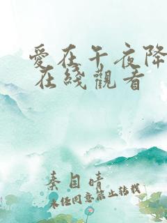 爱在午夜降临前 在线观看