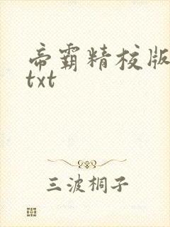 帝霸精校版下载txt