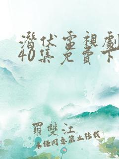 潜伏电视剧全集40集免费下载