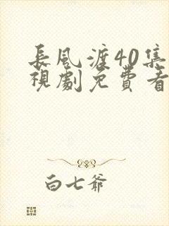 长风渡40集电视剧免费看全集