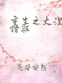 重生之大涅磐无错版