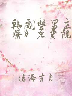 韩剧双男主《治疗》免费观看