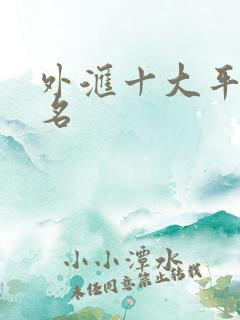 外汇十大平台排名