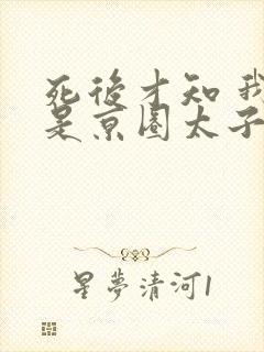 死后才知 我竟是京圈太子白月光