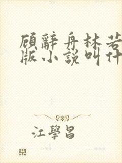 顾辞舟林若夏正版小说叫什么名字