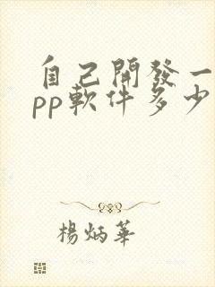 自己开发一个app软件多少钱