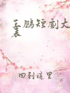 王鹏短剧大全列表