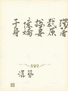 千亿总裁独宠替身娇妻原著小说