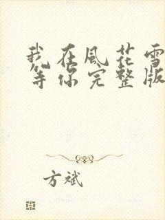 我在风花雪月里等你完整版