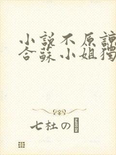 小说不原谅不复合苏小姐独美全文