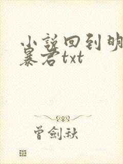 小说回到明朝当暴君txt