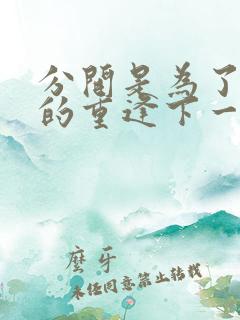 分开是为了更好的重逢下一句是什么