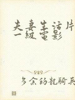 夫妻生活片全黄一级电影