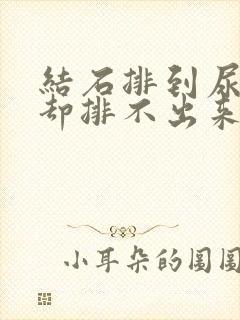 结石排到尿道口却排不出来怎么办?