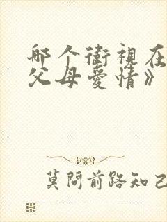 哪个卫视在播《父母爱情》