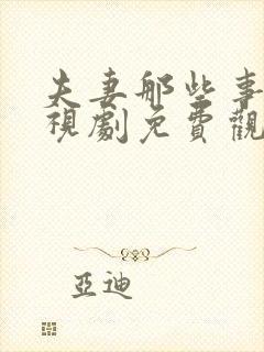 夫妻那些事 电视剧免费观看全集