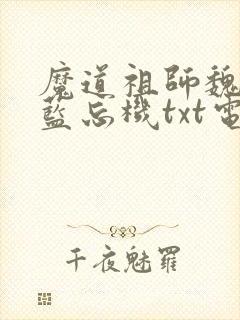 魔道祖师魏无羡蓝忘机txt电子版