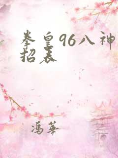 拳皇96八神出招表