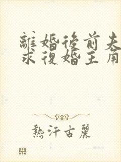 离婚后前夫哭着求复婚主角