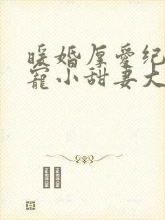 暖婚厚爱纪总独宠小甜妻大结局