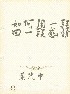 如何用一段话挽回一段感情