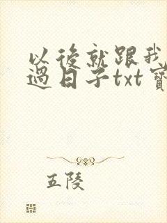 以后就跟我好好过日子txt宝书网