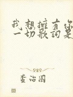 我想拥有你所有一切歌词是什么歌